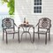 Costway 2/4 PCS Patio Cast Aluminum Chairs Outdoor Metal Armchairs with Ergonomic Curved Seat Red Copper